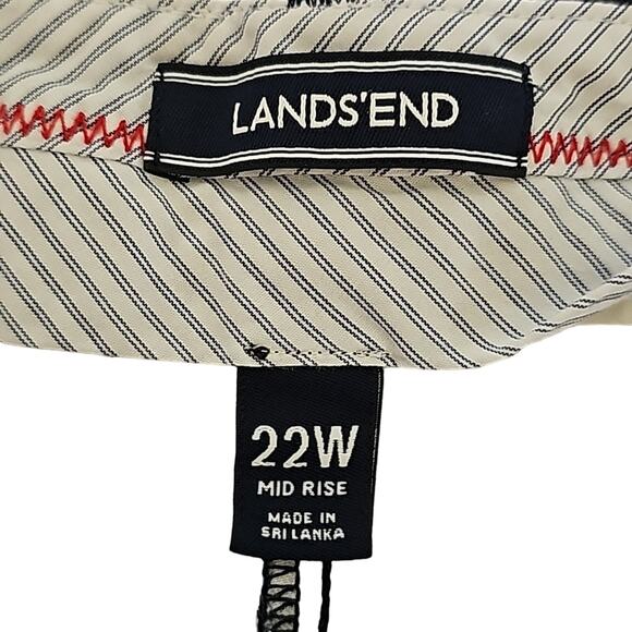 Lands' End Womens Sz 22W Blue Polka Dot Midrise Pockets Modest 11" Shorts - Picture 3 of 12